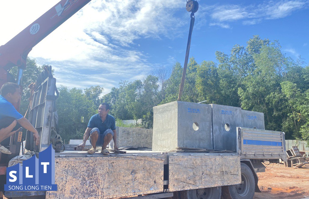 Hạ tải các cấu kiện bê tông đúc sẵn ngay tại công trình Hạ tải các cấu kiện bê tông đúc sẵn ngay tại công trình