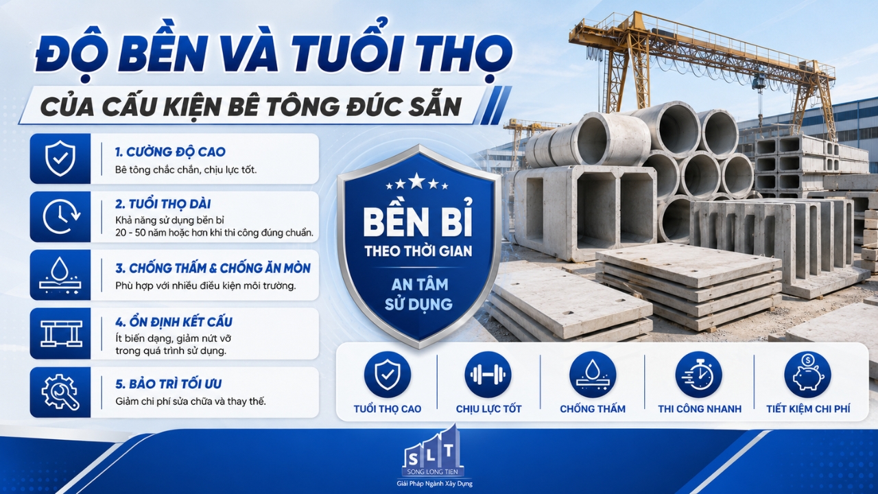 Độ Bền Và Tuổi Thọ Của Cấu Kiện Bê Tông Đúc Sẵn
