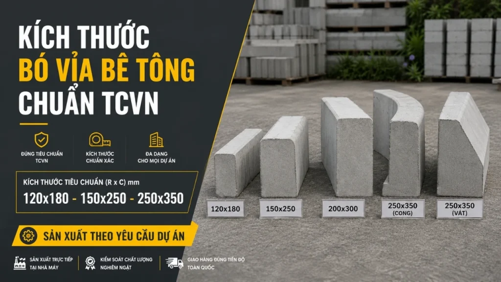 Kích Thước Bó Vỉa Bê Tông